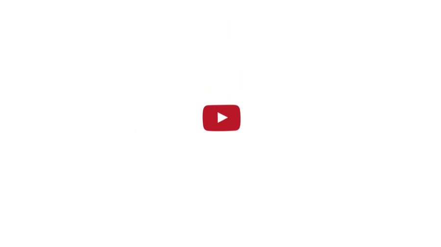 白い背景に赤いYouTubeの再生ボタンマークだけが残るシンプルなラストシーン