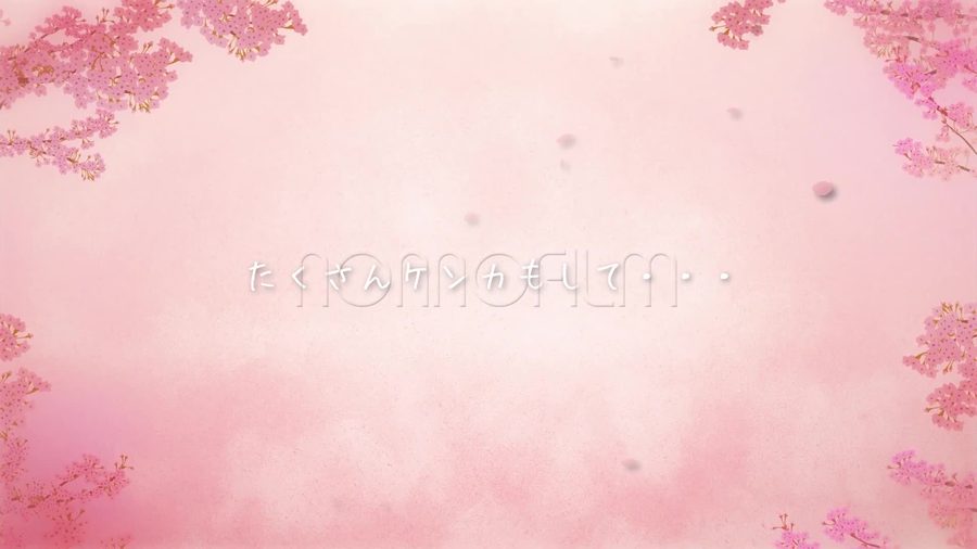 新郎・新婦パートと同じ白枠の写真を傾けて配置し縦書きの文字を添える構成で統一されている二人のパートの本編シーン