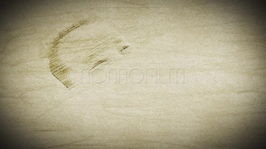 次の写真がまだ完全に描かれていない途中の状態で鉛筆描き風のスケッチがクロスハッチングで少しずつ浮かび上がってくる演出の途中のシーン