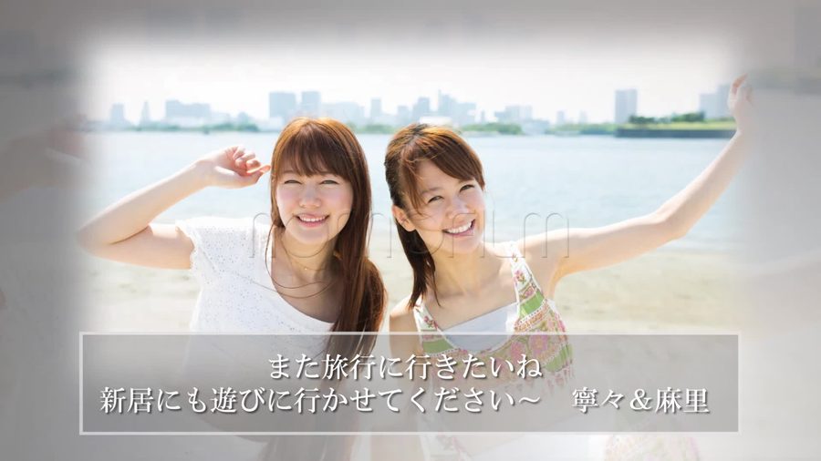 シンプルな枠の中に写真とゲストからのお祝いコメントを表示する本編シーン